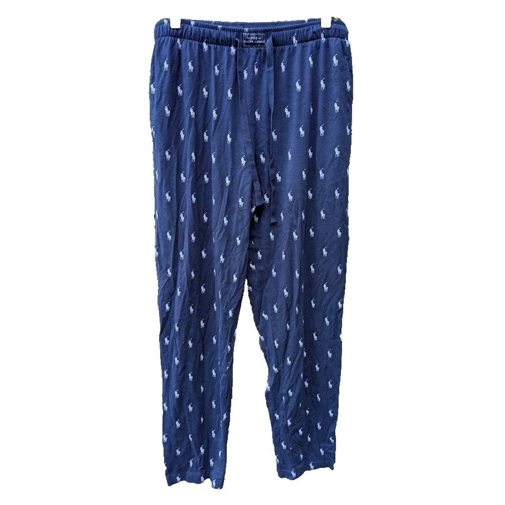 Polo Ralph Lauren Pajama Pants Mens XL Pony Logo All Over Print Sleep Loungewear